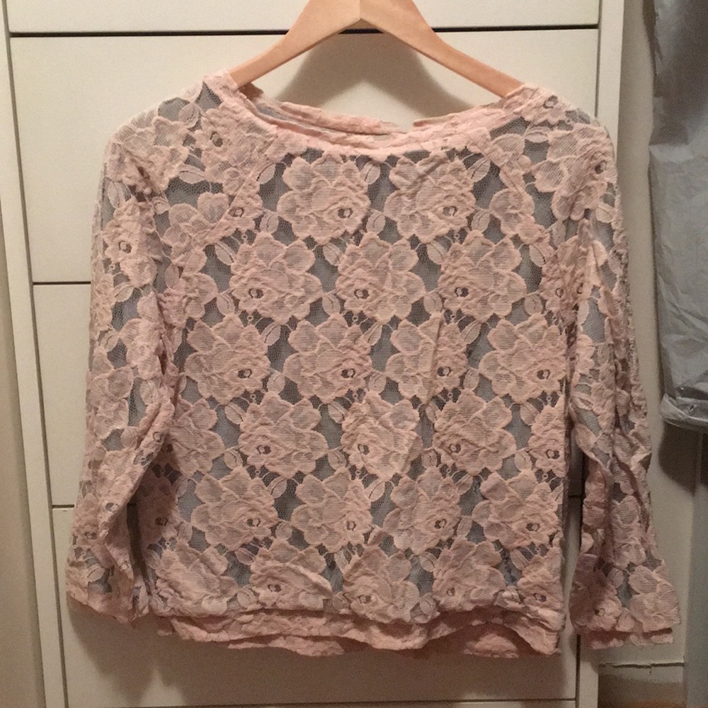 DTLA Pink Rose Lace Sweater